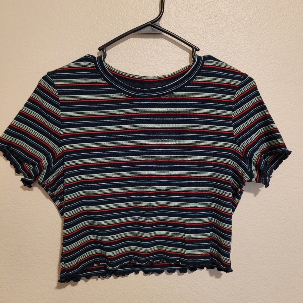 Striped BDG Cropped Tee